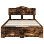 vidaXL Cadre de lit Chêne fumé 120 x 200 cm Bois d'ingénierie
