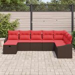 vidaXL Ensemble de canapé de jardin 8 Pièces Marron Poly rotin