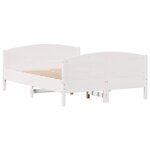 vidaXL Cadre de lit sans matelas blanc 140x190 cm bois de pin massif