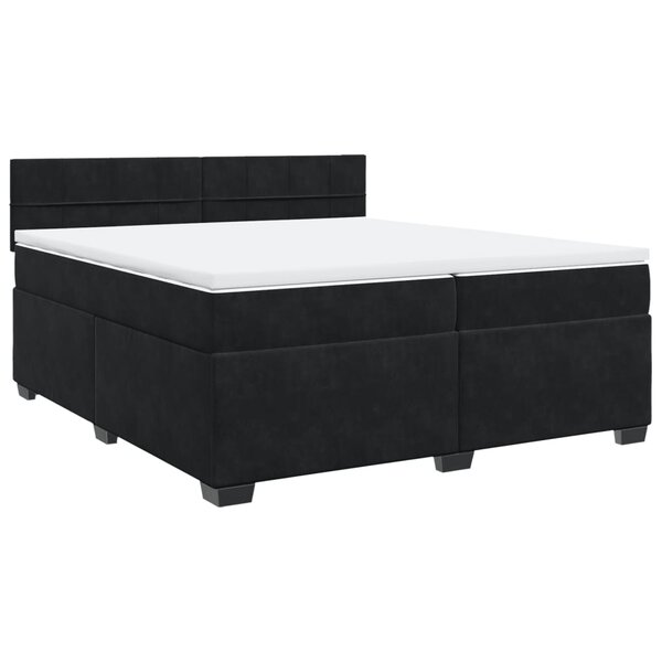 vidaXL Sommier à lattes de lit et matelas Noir 200x200 cm Velours
