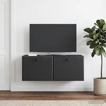 vidaXL Meuble TV mural 78 5 x 31 x 30 cm Noir Bois d'ingénierie