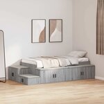 vidaXL Cadre de lit avec rangement Sonoma gris 244 x 127 x 53.5 cm