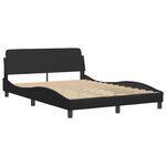 vidaXL Lit avec matelas Hvar noir 140x190 cm similicuir