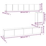 vidaXL Ensemble de meubles TV 6 Pièces Gris béton Bois d'ingénierie