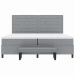 vidaXL Lit à ressorts avec matelas Gris clair 200 x 200 cm tissu