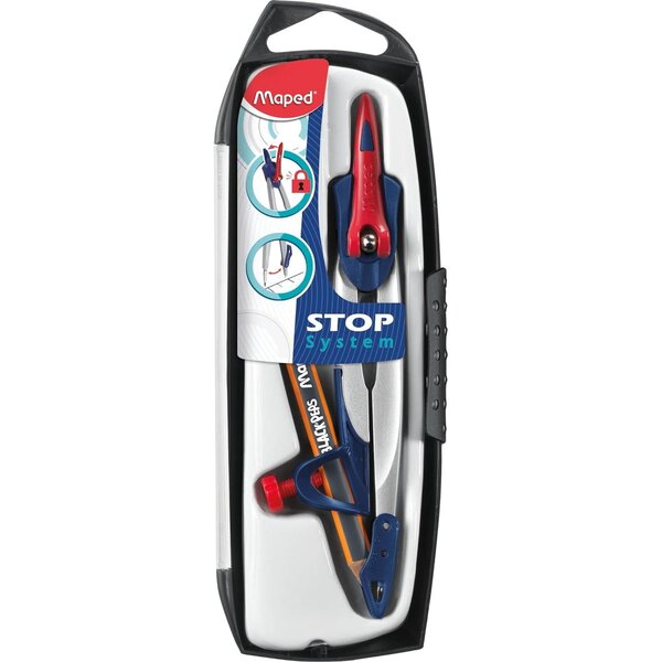 Coffret compas Stop System Bague universelle et Crayon MAPED