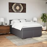 vidaXL Sommier à lattes de lit avec matelas Gris 140x200 cm Similicuir