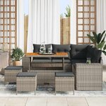 vidaXL Ensemble de canapé de jardin 9 Pièces Gris polyrotin