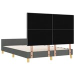 vidaXL Cadre de lit avec tête de lit Gris foncé 140 x 190 cm tissu