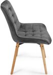 Lot de 4 chaises de salon salle à manger pied en bois et velours gris foncé 01_0000735