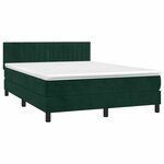 vidaXL Sommier à lattes de lit et matelas Vert foncé 140x190cm Velours