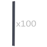 vidaXL Attaches de bande de clôture 100 Pièces PVC Anthracite