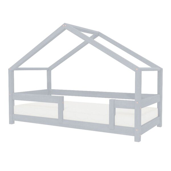 Lit cabane enfant LUCKY 120 x 190 gris clair