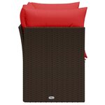 vidaXL Canapé de jardin avec coussins 2 places en résine tressée marron