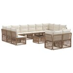 vidaXL Ensemble de canapé de jardin 13 Pièces Beige polyrotin