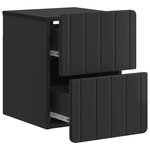 vidaXL Cabinet de chevet mural 2 Pièces Noir 33 x 34 5 x 43 cm
