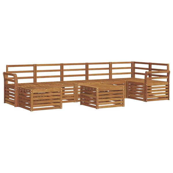 vidaXL Ensemble de canapés d'extérieur 8 Pièces Naturel