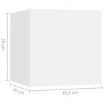 vidaXL Tables de chevet 2 Pièces Blanc 30 5x30x30 cm Aggloméré