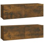 vidaXL Ensemble de meubles TV 4 Pièces Chêne fumé Bois d'ingénierie