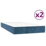 vidaXL Sommier à lattes de lit et matelas Bleu foncé 200x200cm Velours
