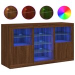 vidaXL Buffet avec lumières LED chêne marron 123x37x67 cm