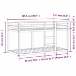 vidaXL Lit superposé cire marron 90x200 cm bois de pin massif