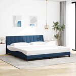 vidaXL Cadre de lit sans matelas bleu 200x200 cm tissu