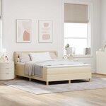 vidaXL Lit à ressorts avec matelas Crème 140 x 200 cm tissu