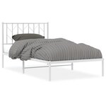 vidaXL Cadre de lit métal sans matelas et tête de lit blanc 100x190 cm