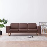 vidaXL Canapé à 3 places tissu marron