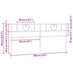 vidaXL Tête de lit de remplacement métal noir 193 cm