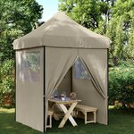 vidaXL Tente de fête 200 x 200 x 306 cm Taupe Tissu Oxford