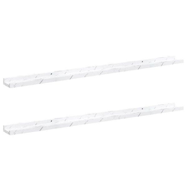 vidaXL Étagère Murale 2 pc Marbre blanc 115 x 9 x 3 cm