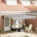 Auvent rétractable automatique vidaXL gris 400x300 cm