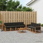 vidaXL Ensemble de canapés d'extérieur 9 Pièces Naturel et noir