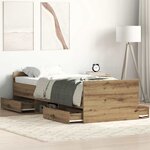 vidaXL Cadre de lit sans matelas chêne artisanal 90x190 cm
