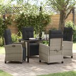 vidaXL Ensemble de salle à manger pour jardin 5 Pièces Gris clair