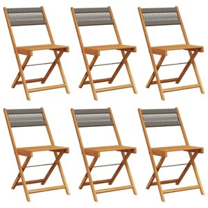 vidaXL Chaises de jardin pliables lot de 6 gris bois d'acacia massif