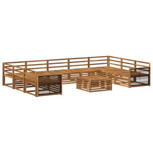vidaXL Ensemble de canapés d'extérieur 10 Pièces Naturel