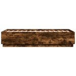 vidaXL Cadre de lit avec lumières LED chêne fumé 75x190 cm