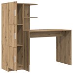 vidaXL Bureau avec rangement en bois d'ingénierie chêne