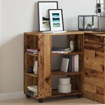 vidaXL Armoire à roulettes vieux bois 60x35x75 cm bois d'ingénierie