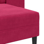 vidaXL Canapé 2 places avec méridienne en L rouge bordeaux 125 cm