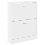 vidaXL Armoire à chaussures Blanc 59x17x81 cm Bois d'ingénierie