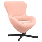 vidaXL Fauteuil Œuf en tissu rose ressemblant à de la laine bouclée