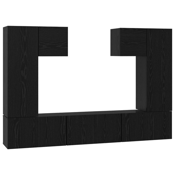 vidaXL Ensemble meuble TV 7 Pièces Chêne noir 180 x 30 x 120 cm