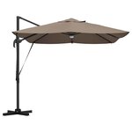 vidaXL Parasol Roma à Bras Déporté Taupe et Noir 352 x 251 x 265 cm