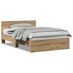 vidaXL Cadre de Lit Chêne artisanal 120 x 190 cm Bois d'ingénierie
