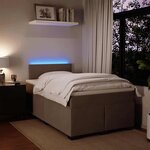 vidaXL Sommier à lattes de lit et matelas gris clair 120x190cm velours