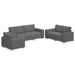 vidaXL Canapé 3 Pièces Gris foncé 220 x 80 x 84 cm Tissu en lin mélangé